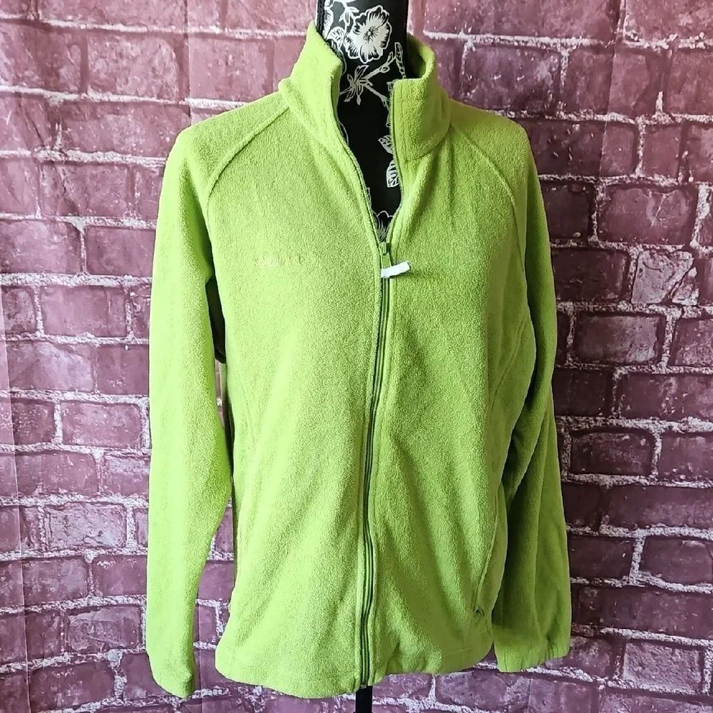 Columbia Bright Green Fleece Jacket Size Large